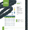 Coiled dark polyamide 8-strand mooring rope on a studio background.